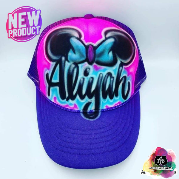 Airbrush Minnie Mouse Ears Hat Design