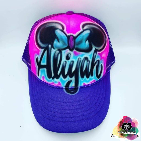 Airbrush Minnie Mouse Ears Hat Design - Main Image
