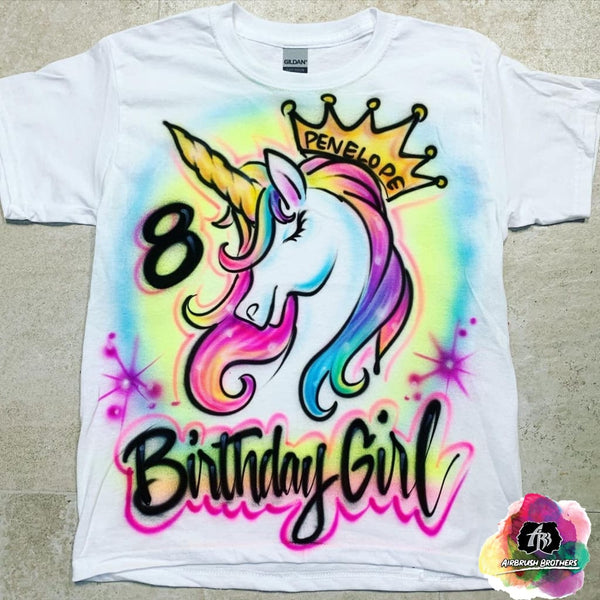 Airbrush Unicorn Birthday Shirt Design – Airbrush Brothers