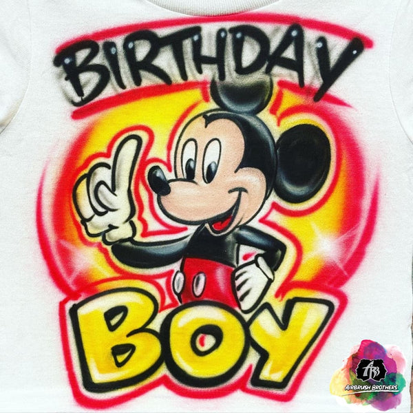 Airbrush Birthday Boy Mickey Mouse Shirt Design – Airbrush Brothers