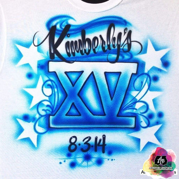 Airbrush Quince Shirt With Stars Design Airbrush Brothers