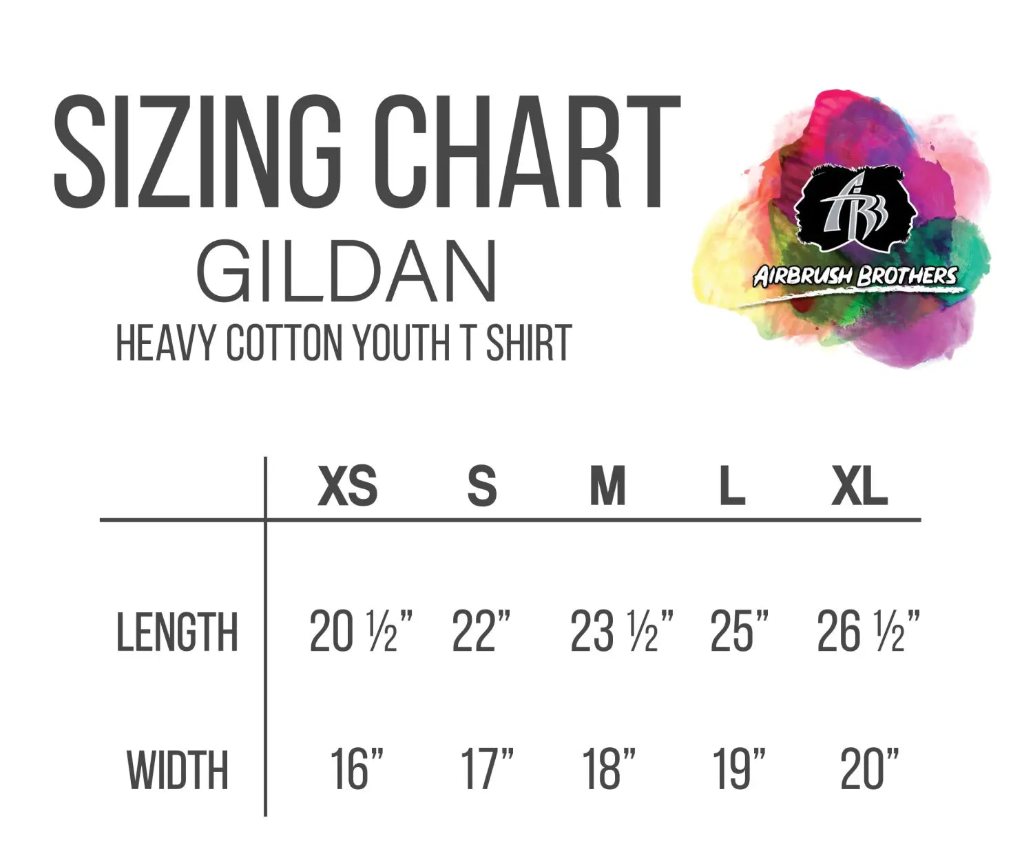 Size Chart T Shirt