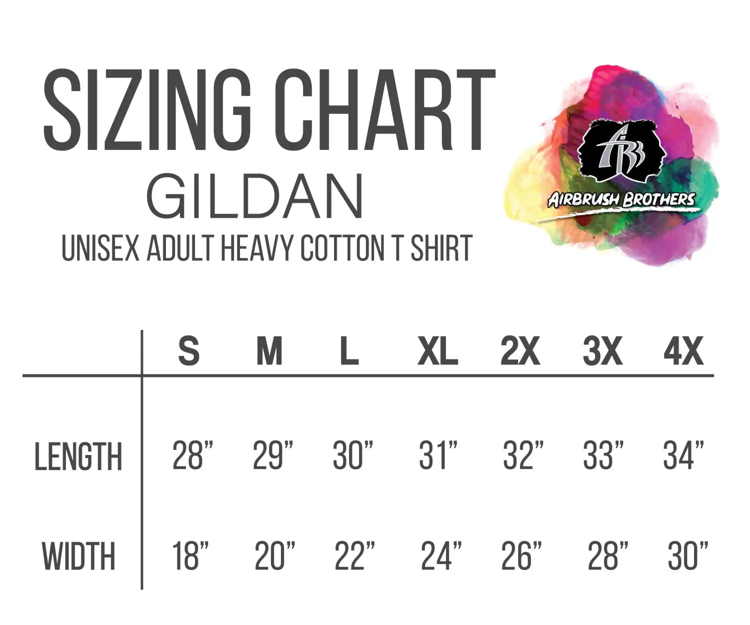 Size Chart T Shirt