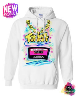 airbrush custom spray paint  Airbrush 90's Cassette Tape Shirt Design | Winter Edition shirts hats shoes outfit  graffiti 90s 80s design t-shirts  Airbrush Brothers Sweatshirt