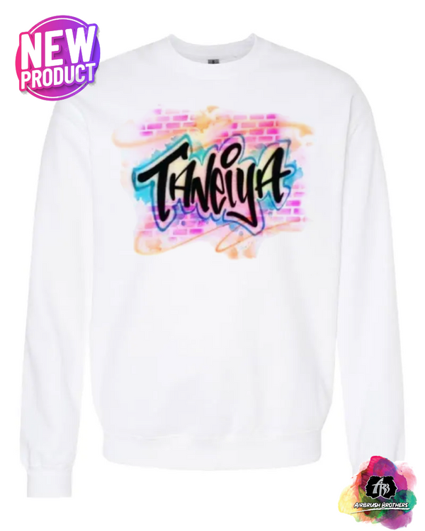 airbrush custom spray paint  Airbrush 90's Shirt Design | Winter Edition shirts hats shoes outfit  graffiti 90s 80s design t-shirts  Airbrush Brothers Sweatshirt