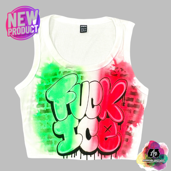 airbrush custom spray paint  Airbrush Fuck Ice Crop Top shirts hats shoes outfit  graffiti 90s 80s design t-shirts  Airbrush Brothers