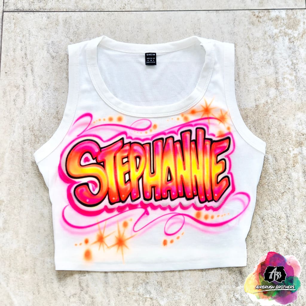 Airbrush Neon Name Crop Top – Airbrush Brothers