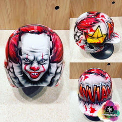 airbrush custom spray paint  Airbrush Pennywise Design (Full Helmet) shirts hats shoes outfit  graffiti 90s 80s design t-shirts  AirbrushBrothers helmet