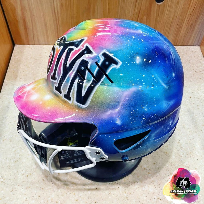 airbrush custom spray paint  Airbrush Tie Dye Design (Full Helmet) shirts hats shoes outfit  graffiti 90s 80s design t-shirts  AirbrushBrothers helmet