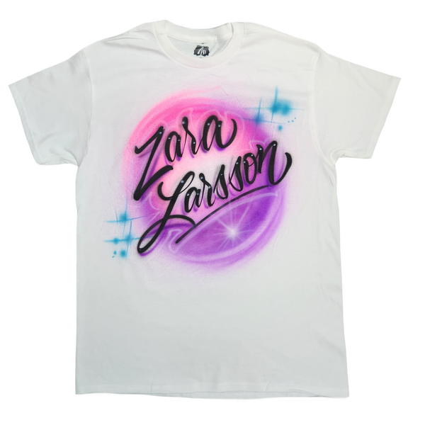 airbrush custom spray paint  Airbrush Zara Larsson Shirt Design shirts hats shoes outfit  graffiti 90s 80s design t-shirts  Airbrush Brothers Shirt