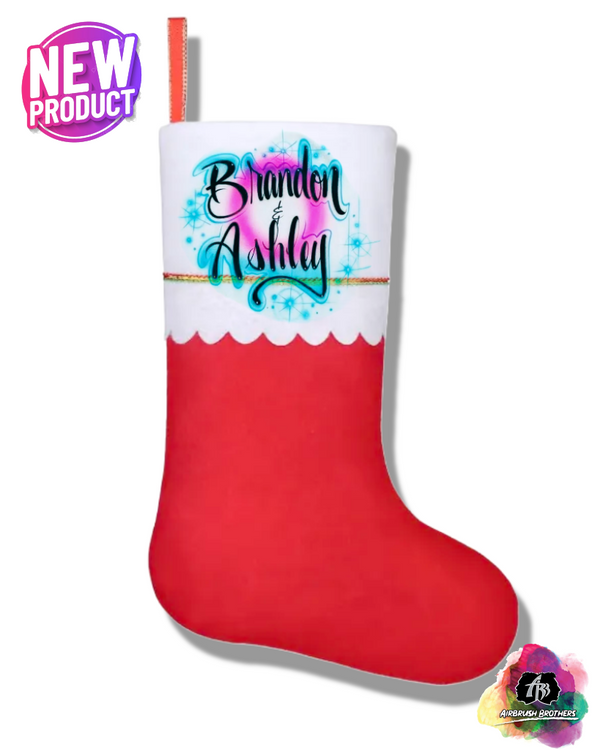 airbrush custom spray paint  Couple Stocking | Christmas Edition shirts hats shoes outfit  graffiti 90s 80s design t-shirts  Airbrush Brothers Stocking