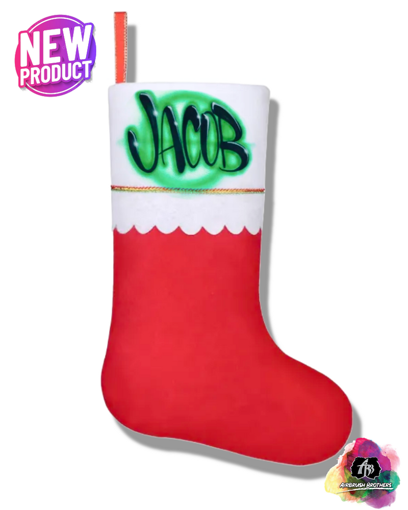 airbrush custom spray paint  Dagger Stocking | Christmas Edition shirts hats shoes outfit  graffiti 90s 80s design t-shirts  Airbrush Brothers Stocking