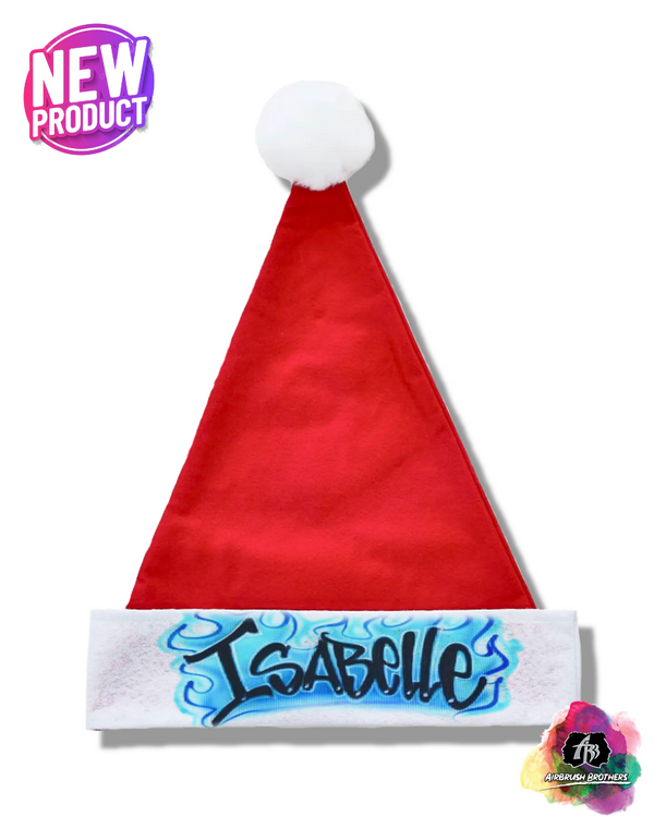 airbrush custom spray paint  Fire Santa Hat | Christmas Edition shirts hats shoes outfit  graffiti 90s 80s design t-shirts  Airbrush Brothers Santa Hat