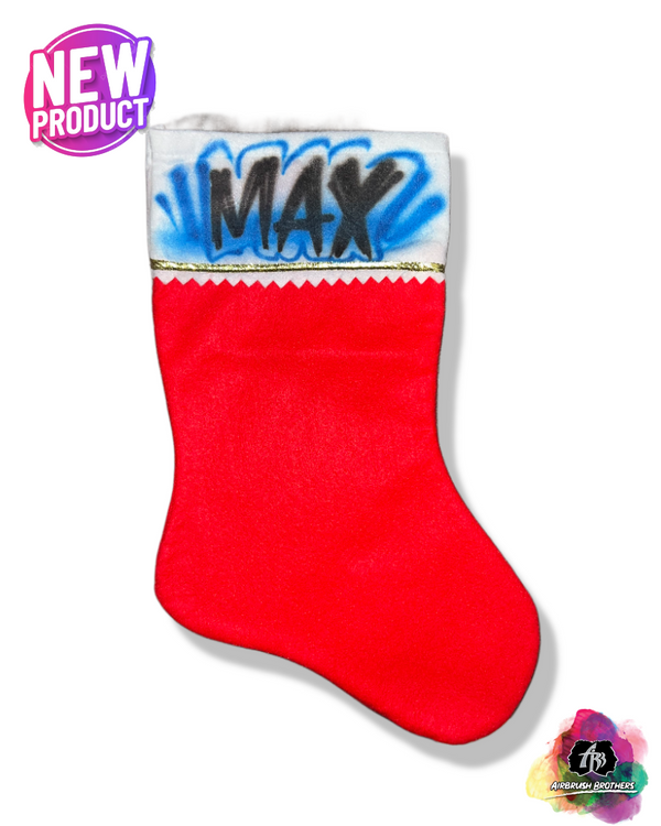 airbrush custom spray paint  Scratch Stocking | Christmas Edition shirts hats shoes outfit  graffiti 90s 80s design t-shirts  Airbrush Brothers Stocking