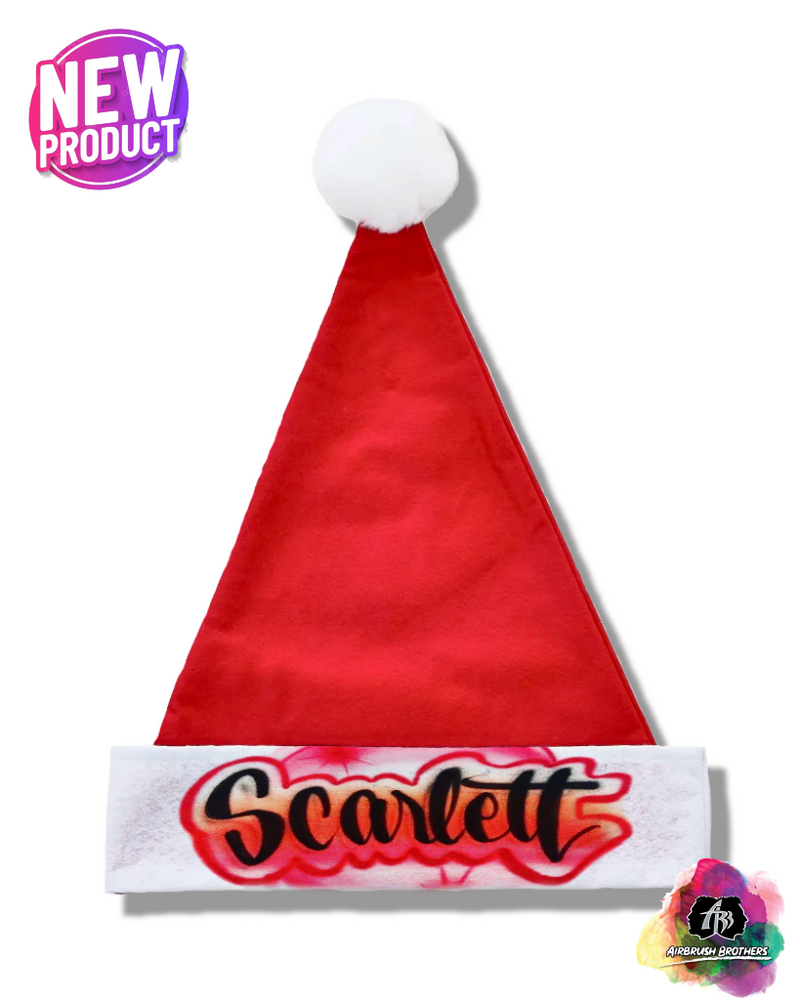 airbrush custom spray paint  Swirls Santa Hat | Christmas Edition shirts hats shoes outfit  graffiti 90s 80s design t-shirts  Airbrush Brothers Santa Hat
