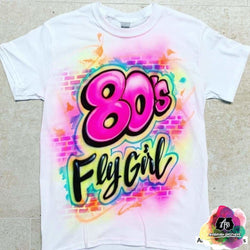 Airbrush 80s Fly Girl Shirt Design