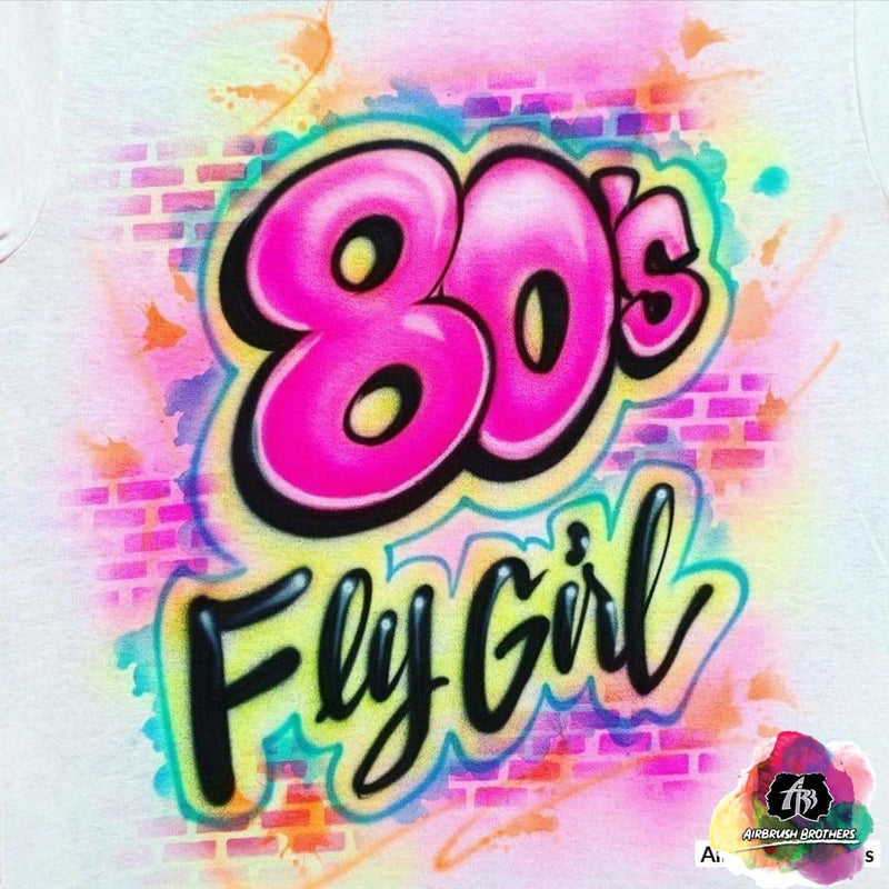 Airbrush 80s Fly Girl Shirt Design