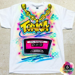 airbrush custom spray paint  Airbrush 90's Cassette Tape Shirt Design shirts hats shoes outfit  graffiti 90s 80s design t-shirts  Airbrush Brothers Shirt