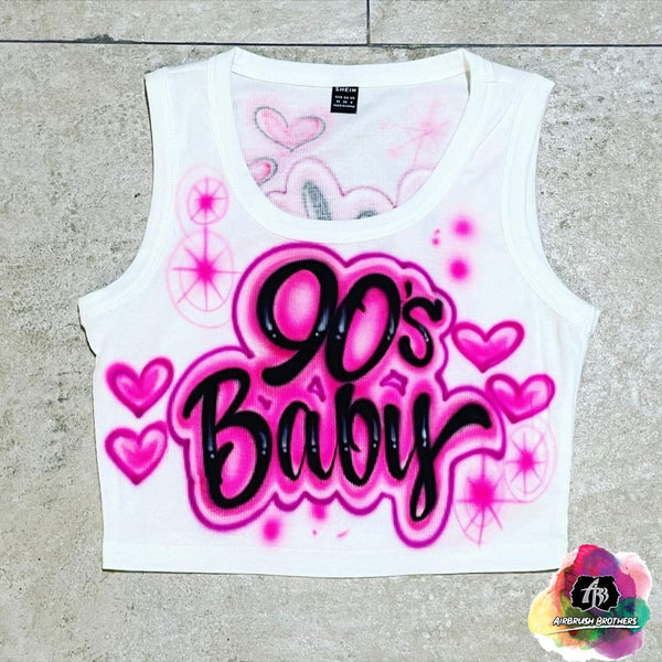 airbrush custom spray paint  Airbrush 90s Baby Crop Top shirts hats shoes outfit  graffiti 90s 80s design t-shirts  Airbrush Brothers