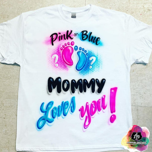 Airbrush Baby Gender Reveal Parents Love You Shirt Design Airbrush Brothers