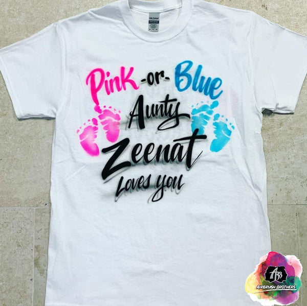 Airbrush Baby Gender Reveal Shirt Design  Spray paint designs on shirtscustom airbrush shirts