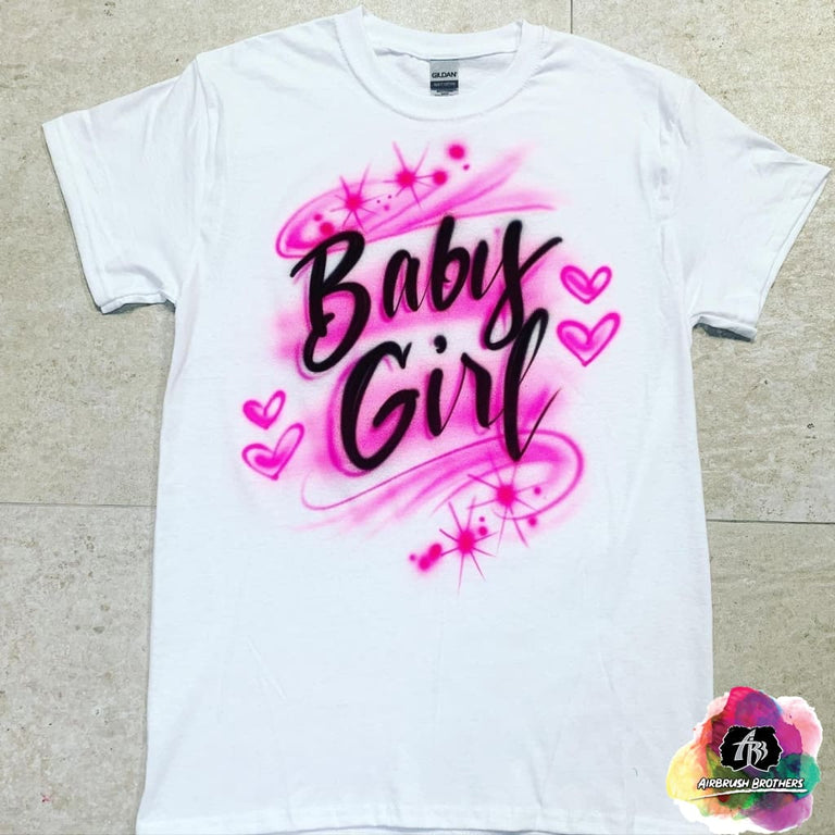 Airbrush Baby Girl w/ Hearts Shirt Design – Airbrush Brothers