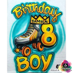 birthday boy skate shirt design airbrush custom airbrush birthday shirts