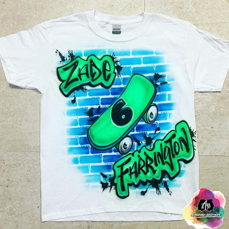 Airbrush Boy Birthday Skateboard Shirt Design – Airbrush Brothers