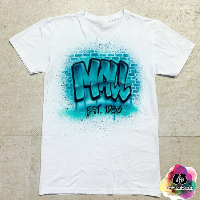 Airbrush Bubble Letters Shirt Design Adult XL / No