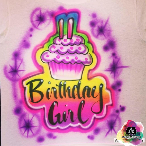 cupcake birthday girl cocomelon birthday shirt Spray paint designs on shirts