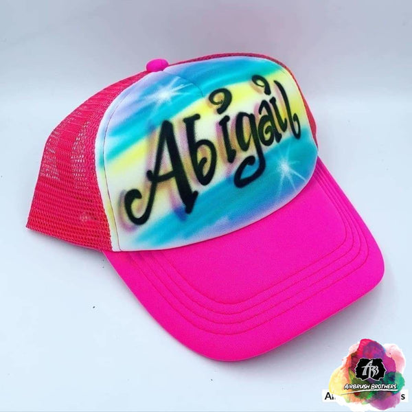 airbrush custom spray paint Airbrush Hat Graffiti Bubble Design shirts hats shoes outfit graffiti 90s 80s design t-shirts Airbrush Brothers Hats