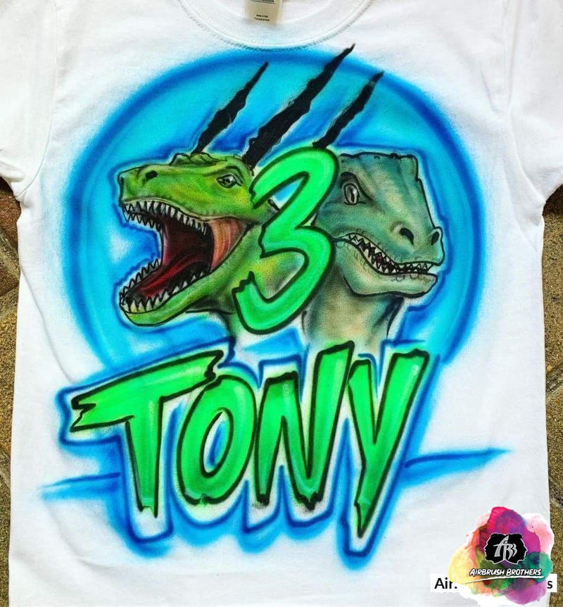 dinosaurs birthday t shirt custom airbrush birthday shirts