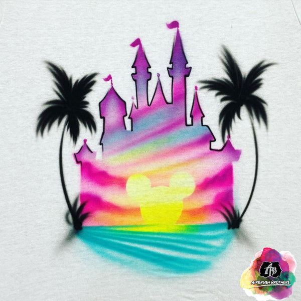 airbrush custom spray paint  Airbrush Disney Vacation Beach Design shirts hats shoes outfit  graffiti 90s 80s design t-shirts  Airbrush Brothers Shirt