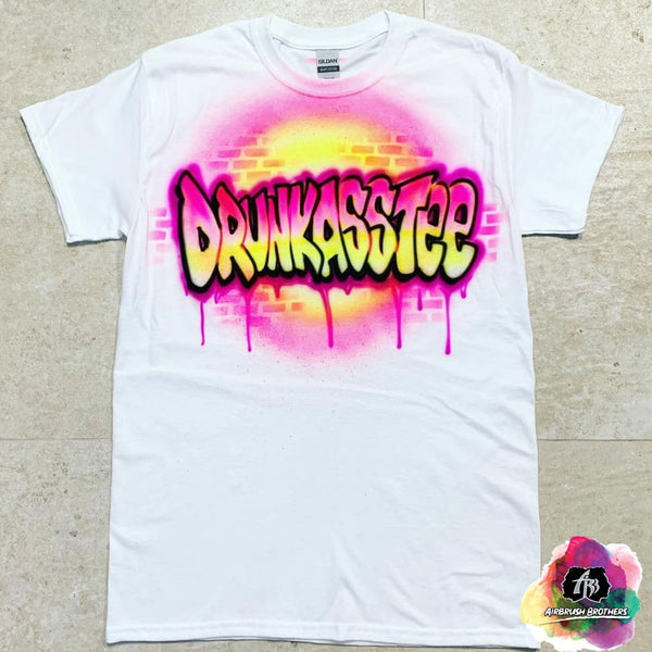 airbrush custom spray paint  Airbrush Dripping Name Shirt Design shirts hats shoes outfit  graffiti 90s 80s design t-shirts  Airbrush Brothers Shirt