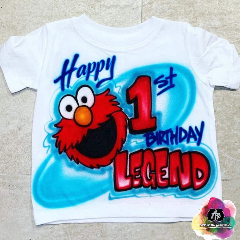airbrush custom spray paint  Airbrush Elmo Birthday Shirt Design shirts hats shoes outfit  graffiti 90s 80s design t-shirts  Airbrush Brothers Shirt