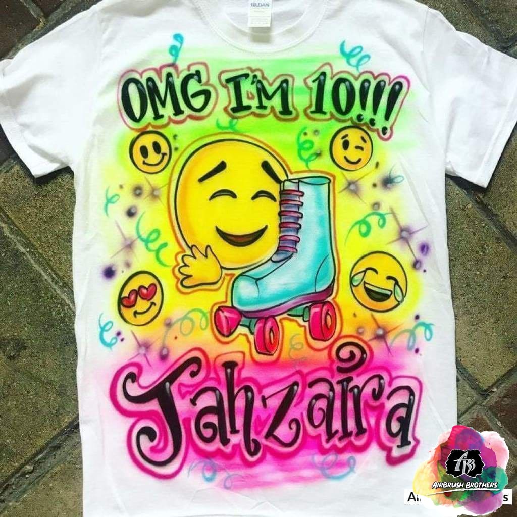Airbrush Emoji Birthday Girl Shirt Design – Airbrush Brothers