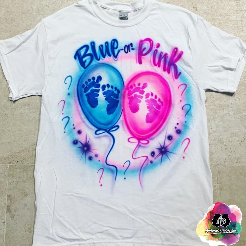 Kapel ubemandede italiensk Airbrush Gender Reveal: Pink or Blue Shirt Design – Airbrush Brothers