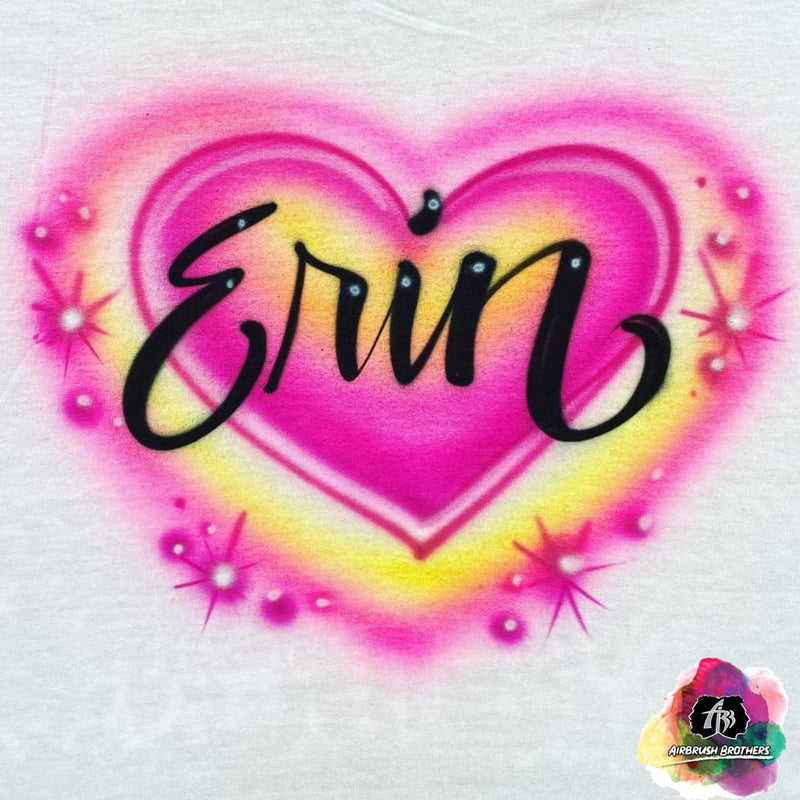 airbrush custom spray paint  Airbrush Heart w/ Two Colors Shirt Design shirts hats shoes outfit  graffiti 90s 80s design t-shirts  Airbrush Brothers Shirt