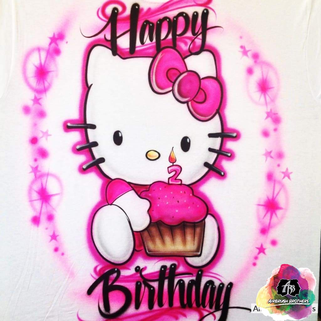 Airbrush Hello Kitty Birthday Shirt Design – Airbrush Brothers