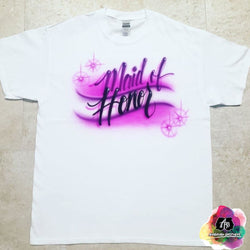 airbrush custom spray paint  Airbrush Maid of Honor Shirt Design shirts hats shoes outfit  graffiti 90s 80s design t-shirts  Airbrush Brothers Shirt