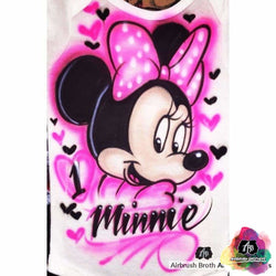 mickey mouse t-shirt custom airbrush birthday shirts Airbrush Minnie Mouse Birthday Design