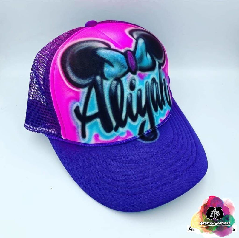 Airbrush Minnie Mouse Ears Hat Design