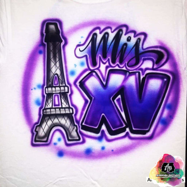 Airbrush Mis Quince Eiffel Tower Design