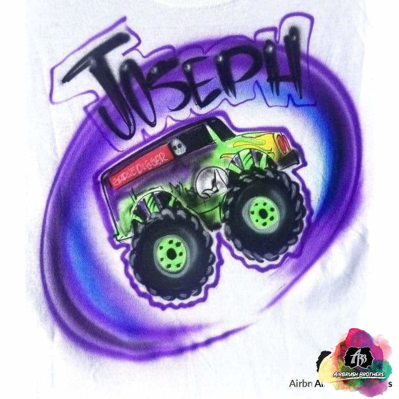Airbrush Monster Truck Graffiti Shirt Design