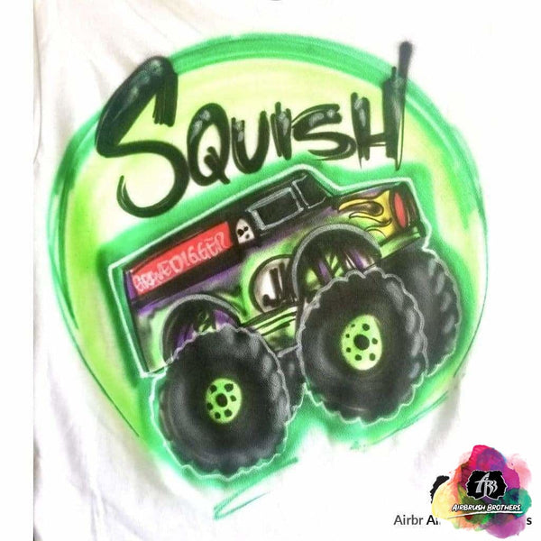 Airbrush Monster Truck Graffiti Shirt Design