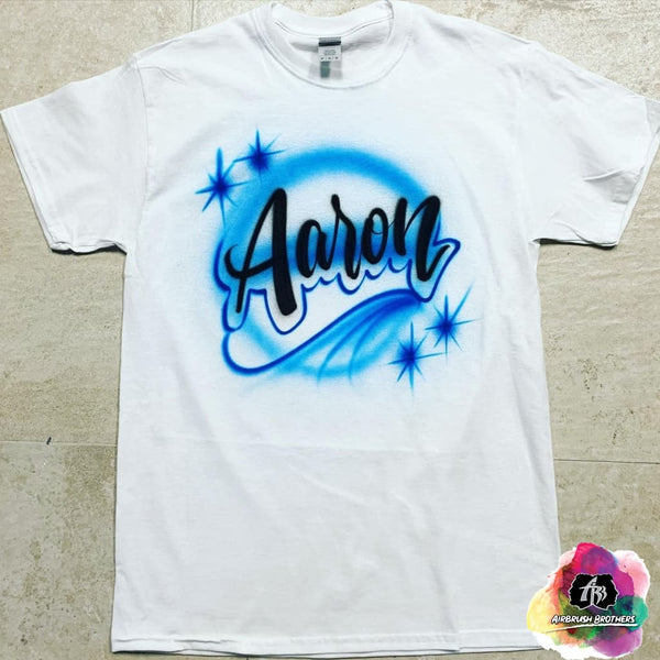 Airbrush Name Script Shirt Design