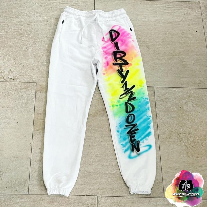 airbrush custom spray paint  Airbrush Neon Joggers Design shirts hats shoes outfit  graffiti 90s 80s design t-shirts  Airbrush Brothers Joggers