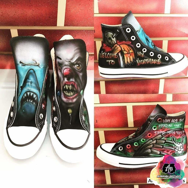 Airbrush Nightmare Themed Shoe Design
