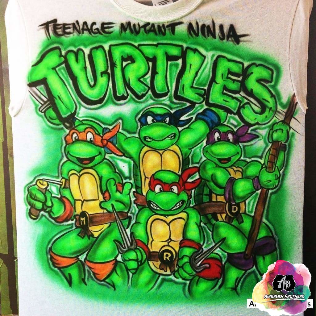 Airbrush Ninja Turtle Shirt Design Adult 3X / Yes