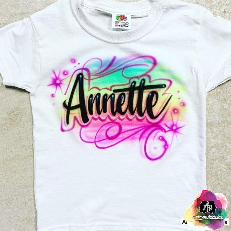 Airbrush Rainbow with Swirls Shirt Design